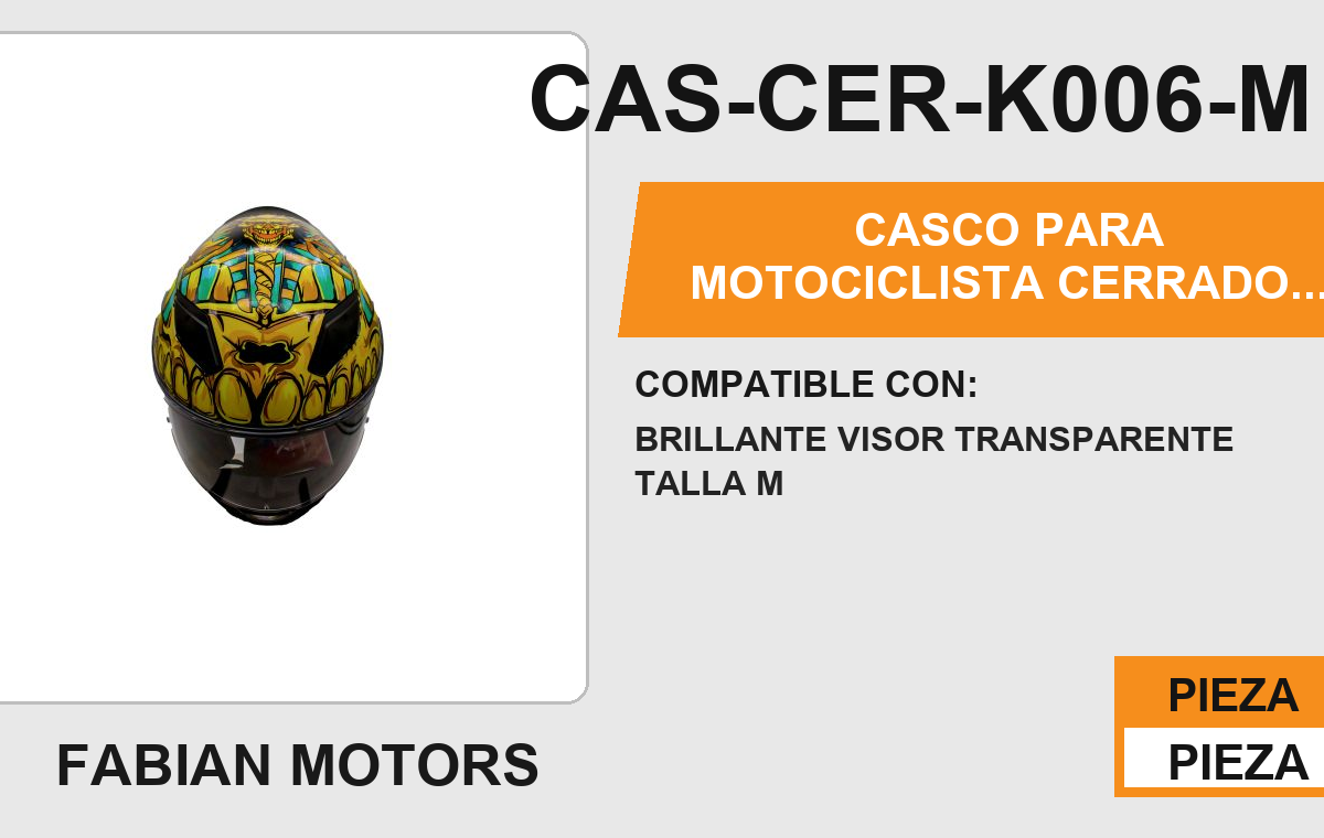 CASCO PARA MOTOCICLISTA CERRADO KIIRUS CERTIFICADO DOT BRILLANTE VISOR TRANSPARENTE