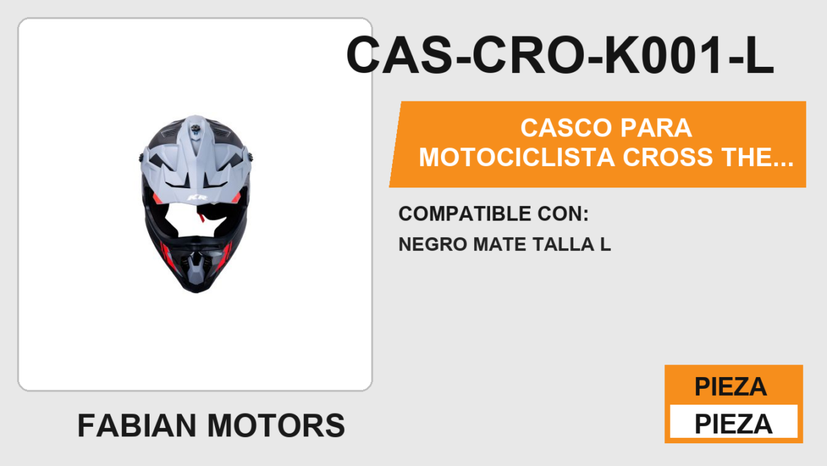 CASCO PARA MOTOCICLISTA CROSS THE ROCK KR® CERTIFICADO DOT