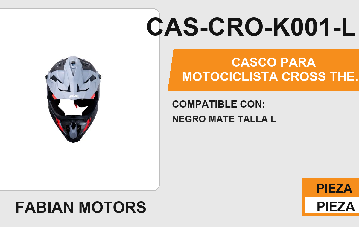 CASCO PARA MOTOCICLISTA CROSS THE ROCK KR® CERTIFICADO DOT
