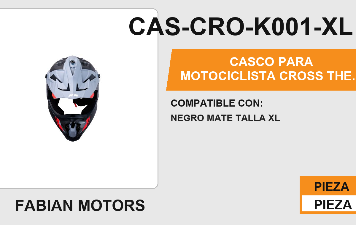 CASCO PARA MOTOCICLISTA CROSS THE ROCK KR® CERTIFICADO DOT