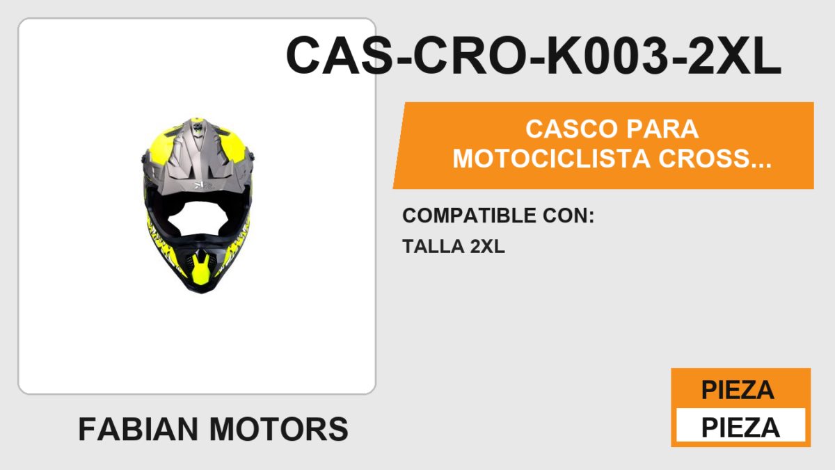 CASCO PARA MOTOCICLISTA CROSS RHINO KR® CERTIFICADO DOT