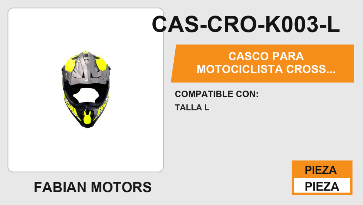CASCO PARA MOTOCICLISTA CROSS RHINO KR® CERTIFICADO DOT