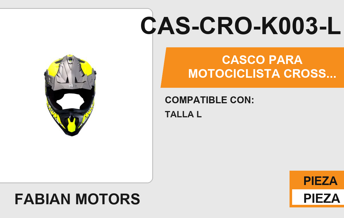CASCO PARA MOTOCICLISTA CROSS RHINO KR® CERTIFICADO DOT