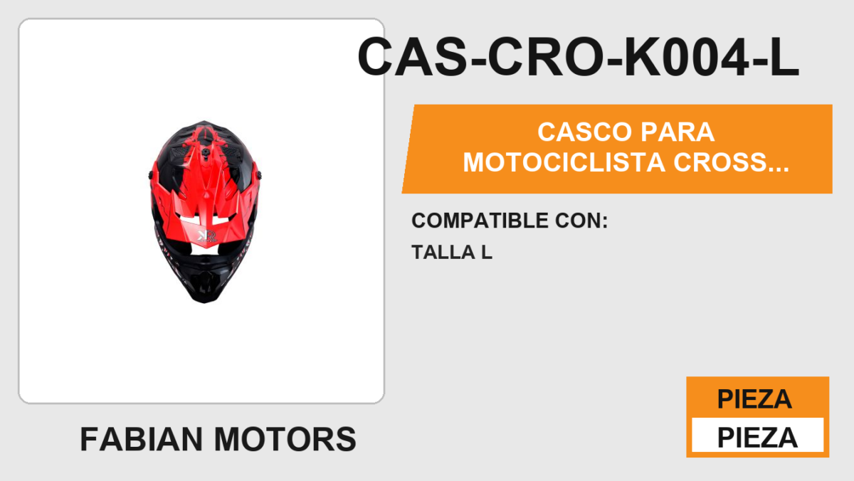 CASCO PARA MOTOCICLISTA CROSS SAVAGE KR® CERTIFICADO DOT