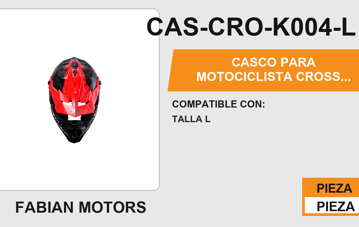 CASCO PARA MOTOCICLISTA CROSS SAVAGE KR® CERTIFICADO DOT