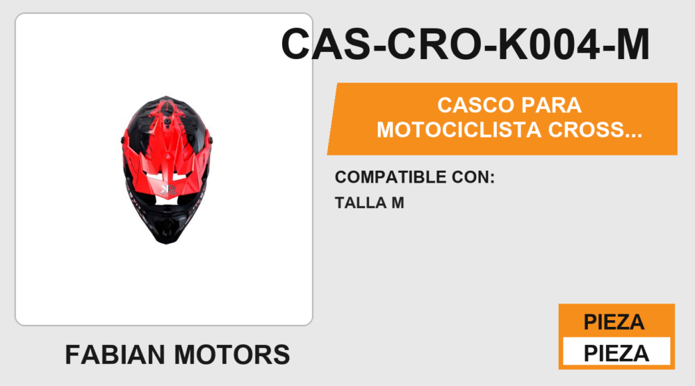 CASCO PARA MOTOCICLISTA CROSS SAVAGE KR® CERTIFICADO DOT