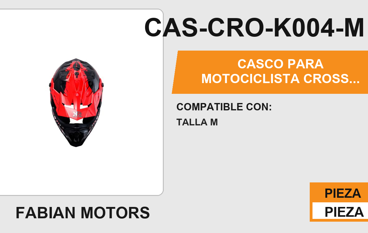 CASCO PARA MOTOCICLISTA CROSS SAVAGE KR® CERTIFICADO DOT