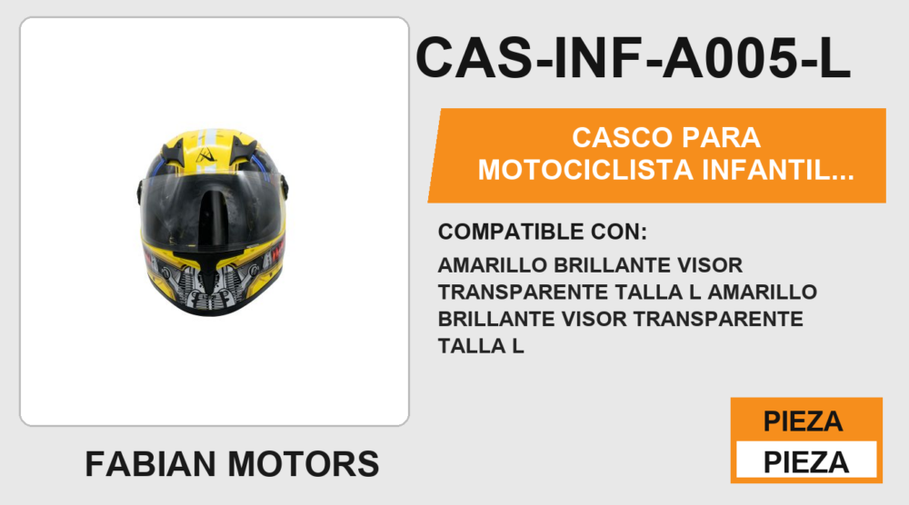 CASCO INFANTIL CERRADO POCKET RACE CERTIFICADO " DOT "