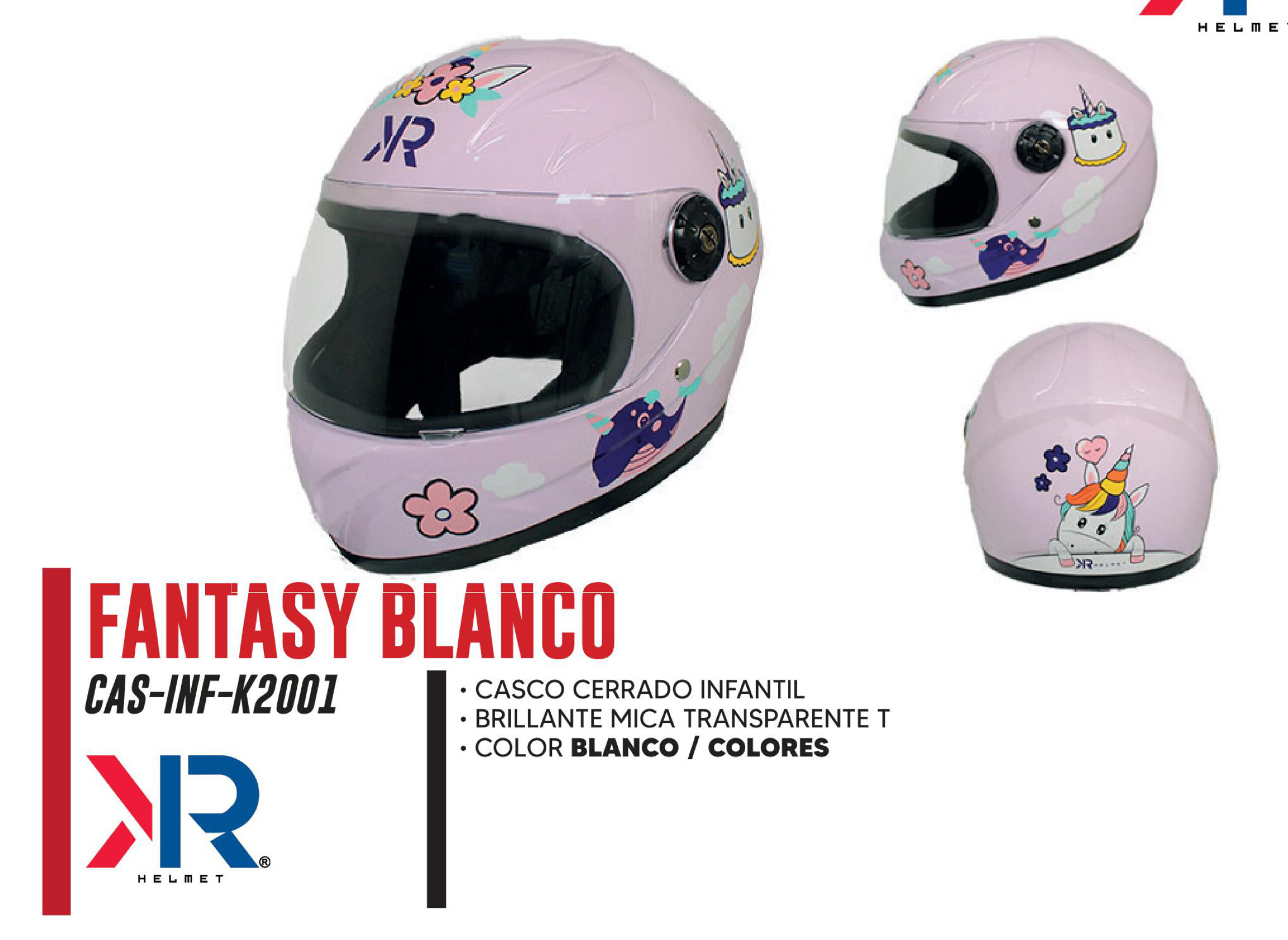 CASCO CERRADO FANTASY BLANCO