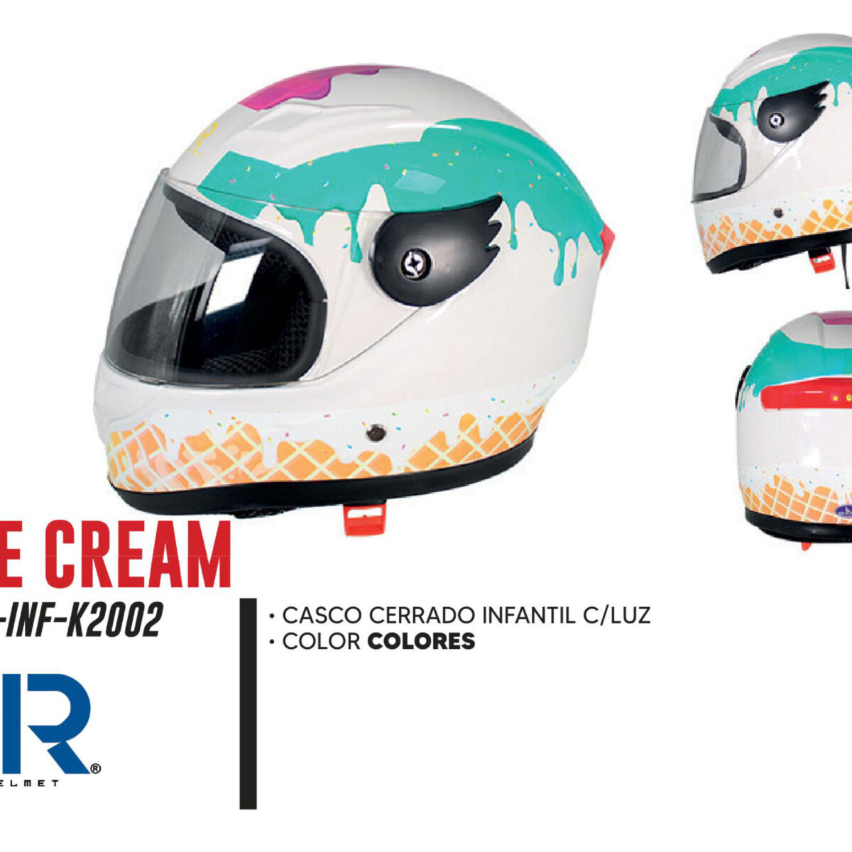 CASCO CERRADO INFANTIL C/LUZ