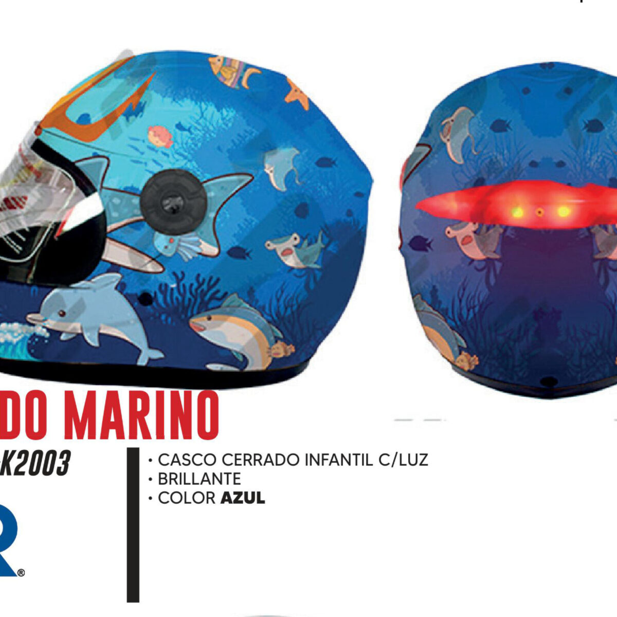 CASCO CERRADO INFANTIL C/LUZ