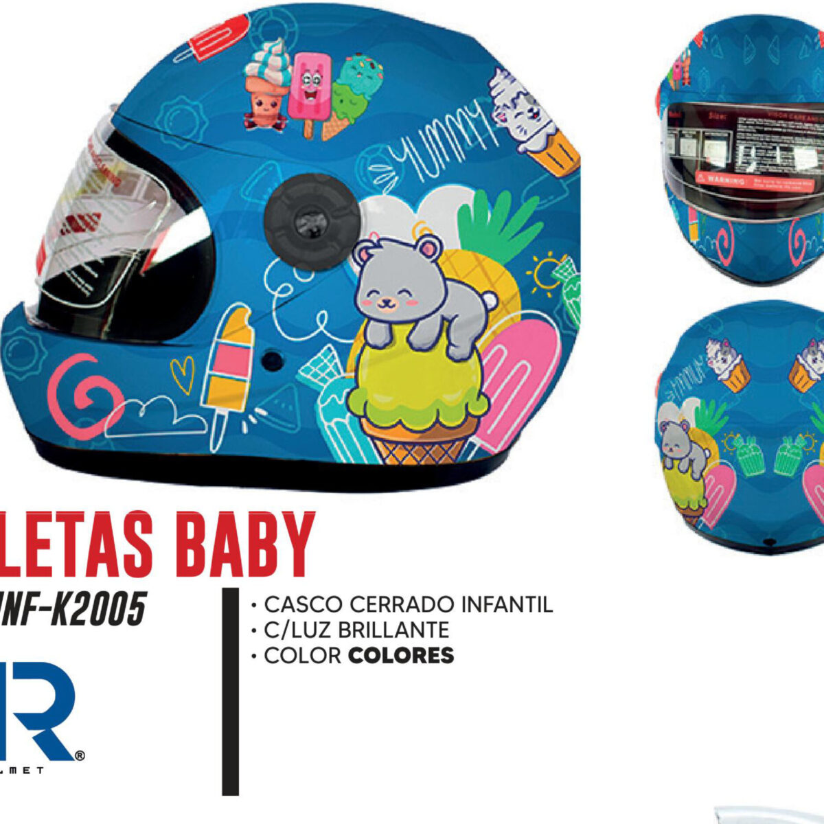 CASCO CERRADO INFANTIL C/LUZ