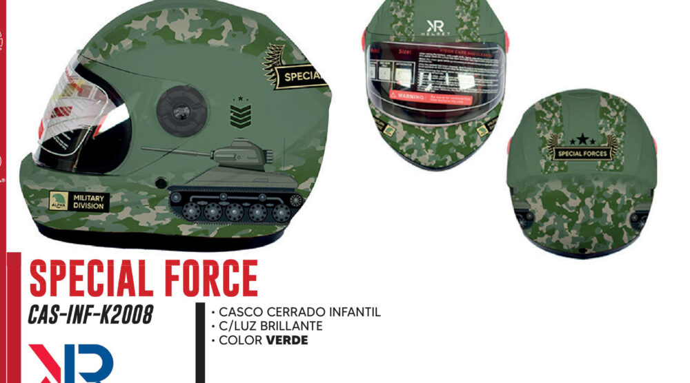 CASCO CERRADO INFANTIL C/LUZ