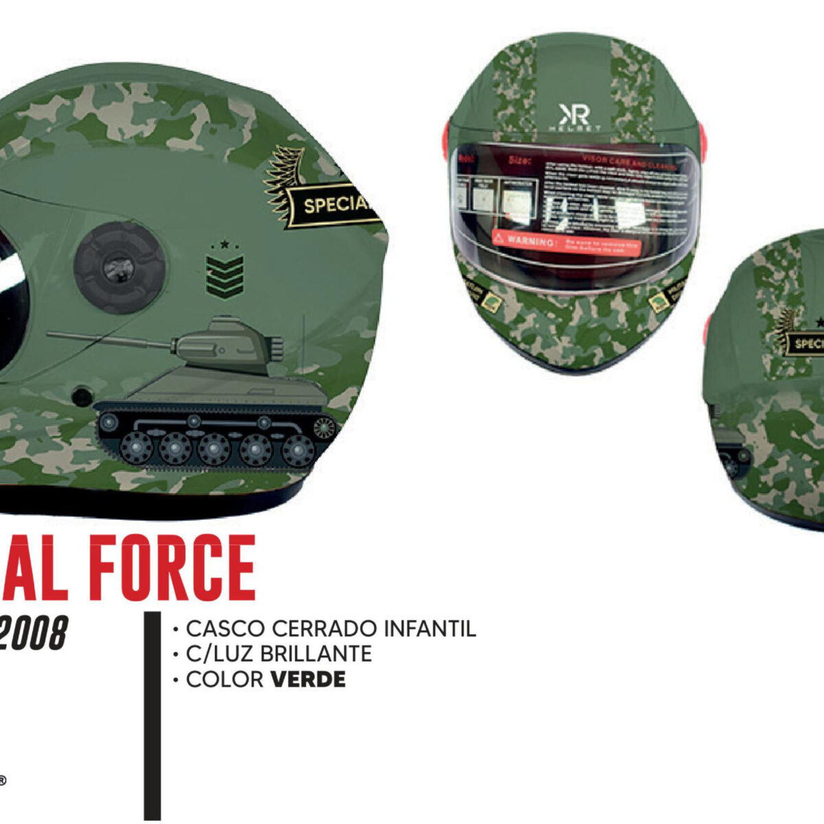 CASCO CERRADO INFANTIL C/LUZ
