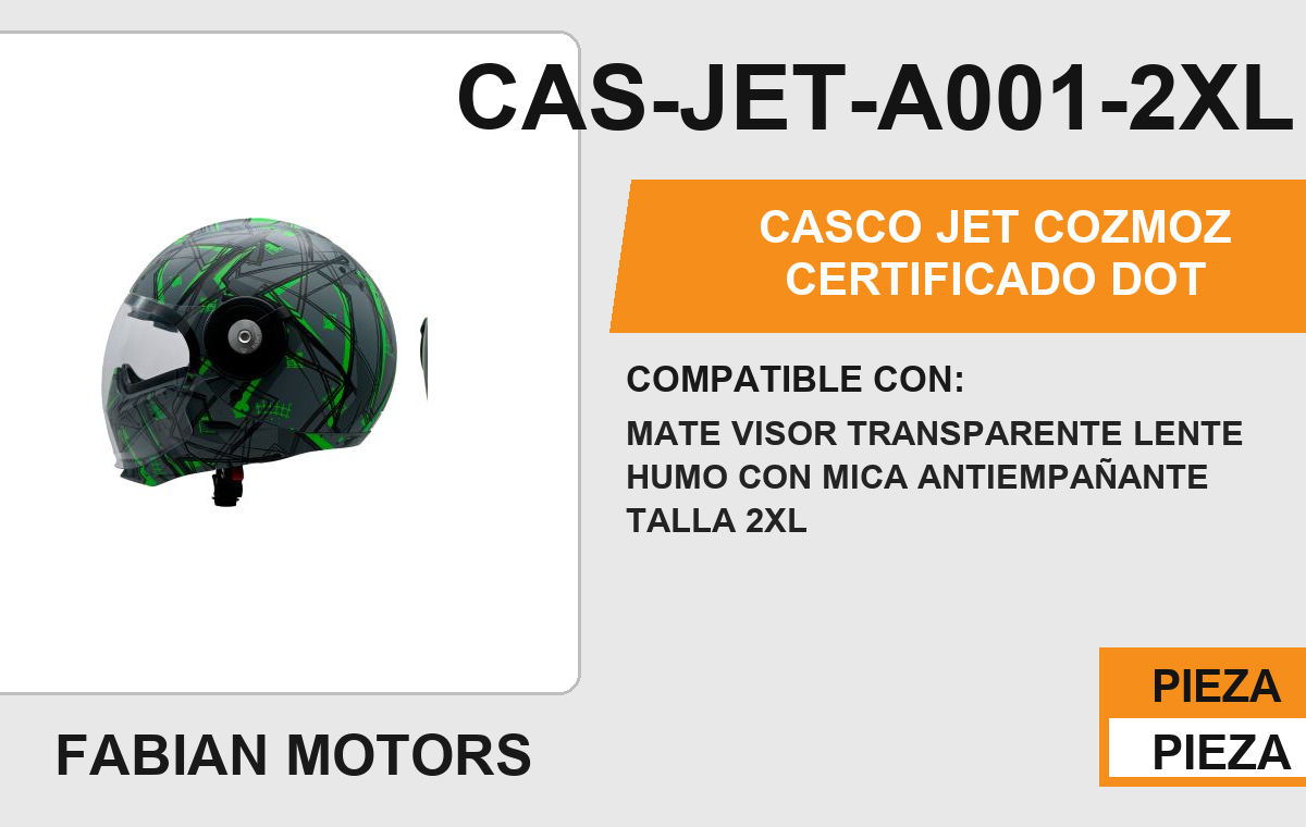 CASCO JET COZMOZ CERTIFICADO " DOT "