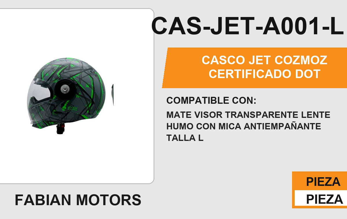 CASCO JET COZMOZ CERTIFICADO " DOT "