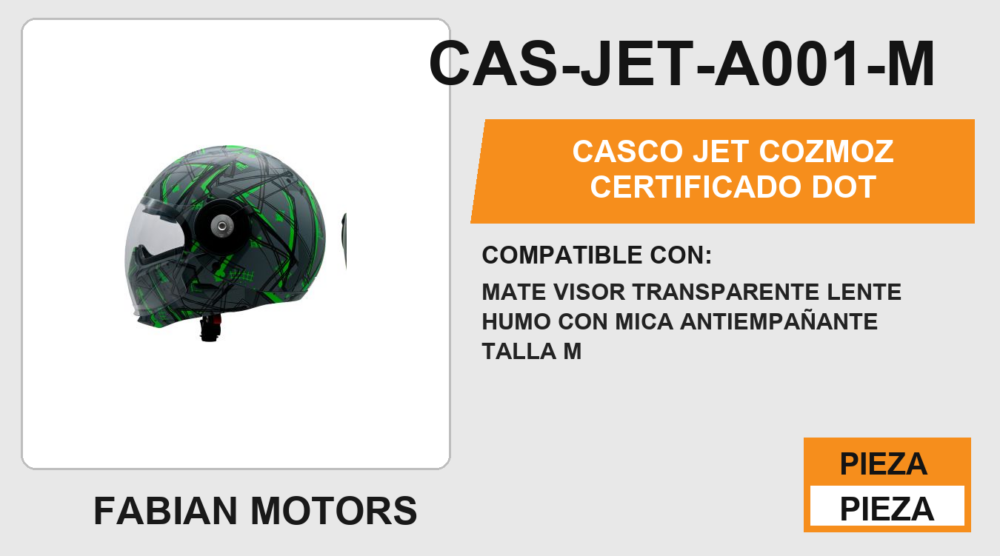 CASCO JET COZMOZ CERTIFICADO " DOT "