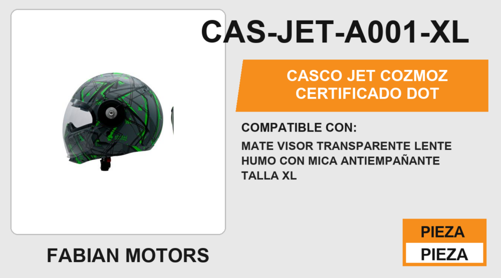 CASCO JET COZMOZ CERTIFICADO " DOT "