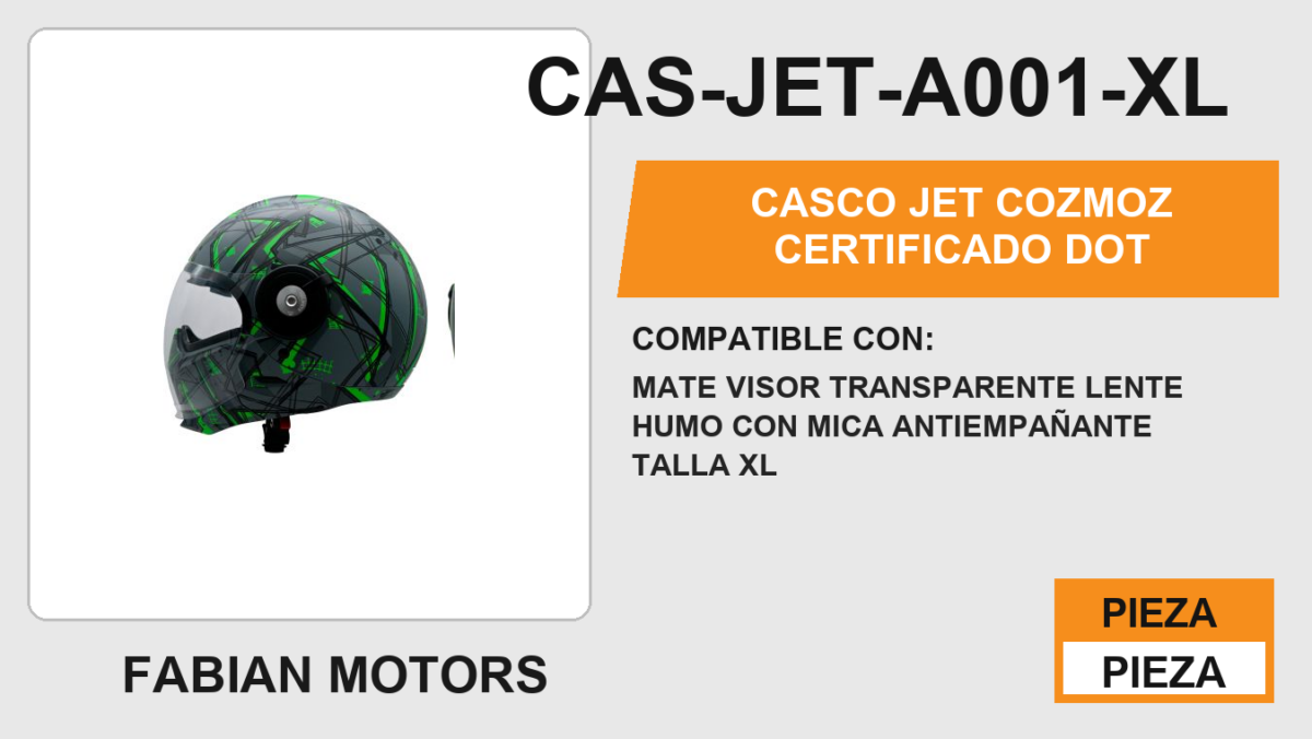 CASCO JET COZMOZ CERTIFICADO " DOT "