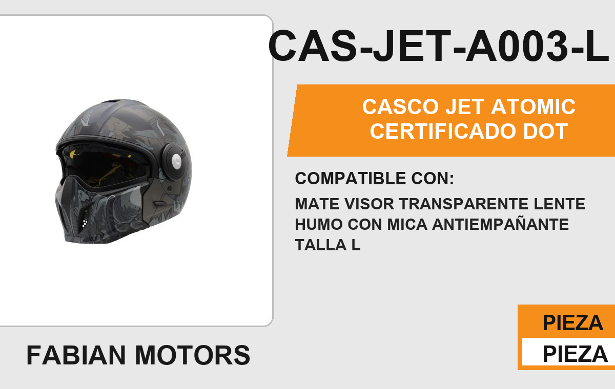 CASCO JET ATOMIC CERTIFICADO " DOT "