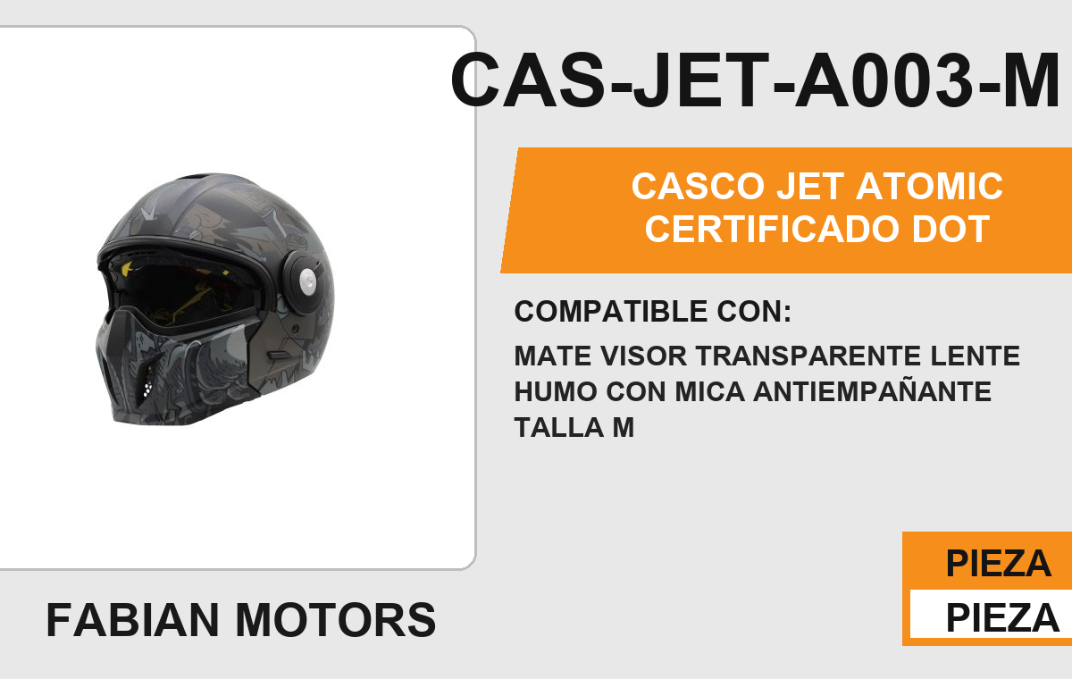 CASCO JET ATOMIC CERTIFICADO " DOT "