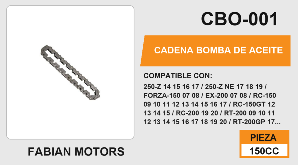CADENA BOMBA DE ACEITE