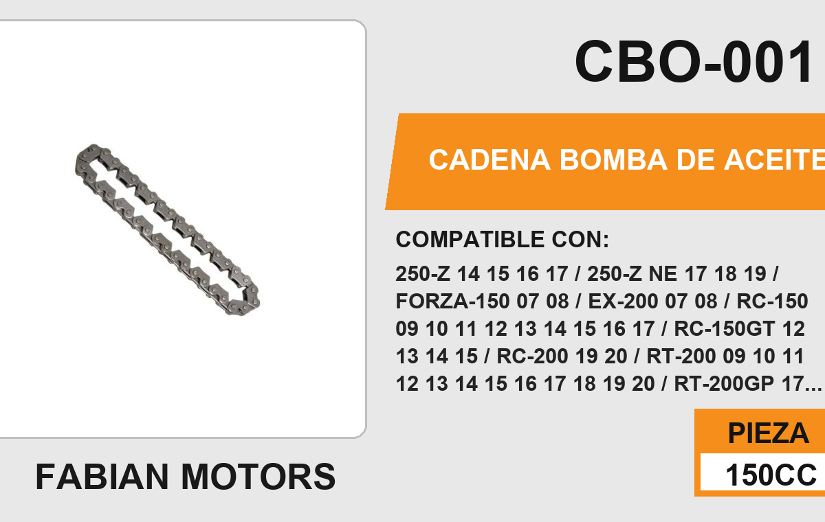 CADENA BOMBA DE ACEITE