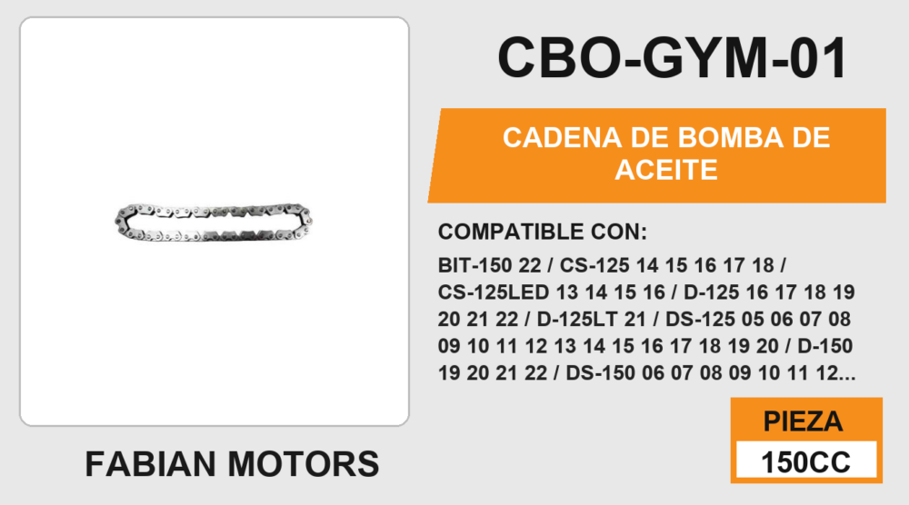CADENA DE BOMBA DE ACEITE