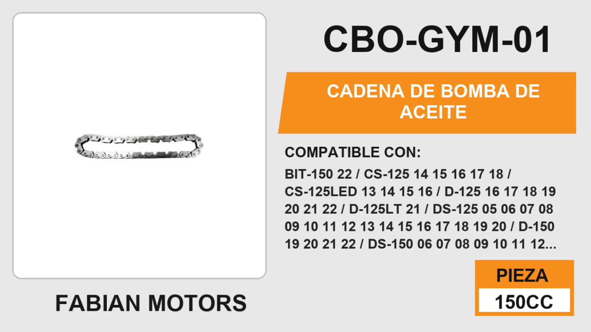 CADENA DE BOMBA DE ACEITE