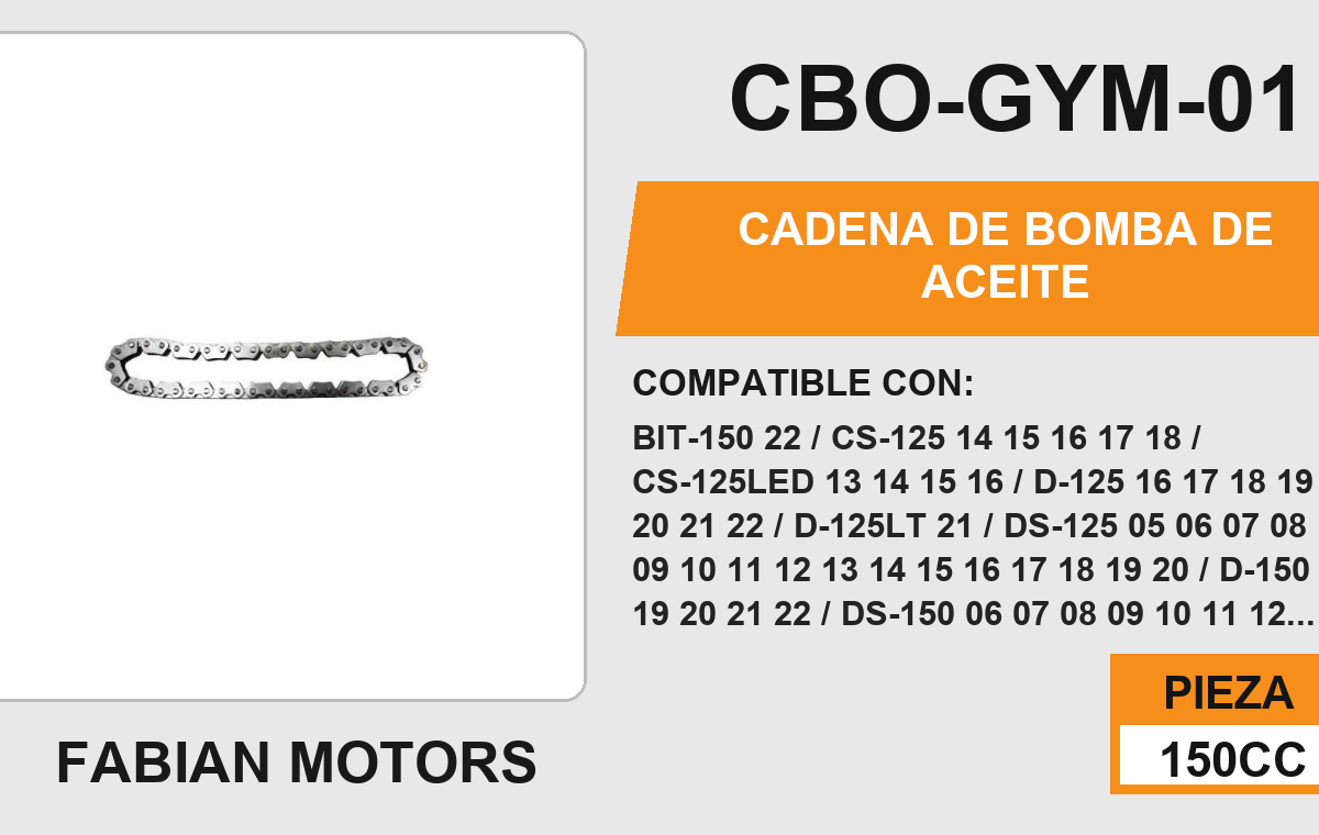 CADENA DE BOMBA DE ACEITE