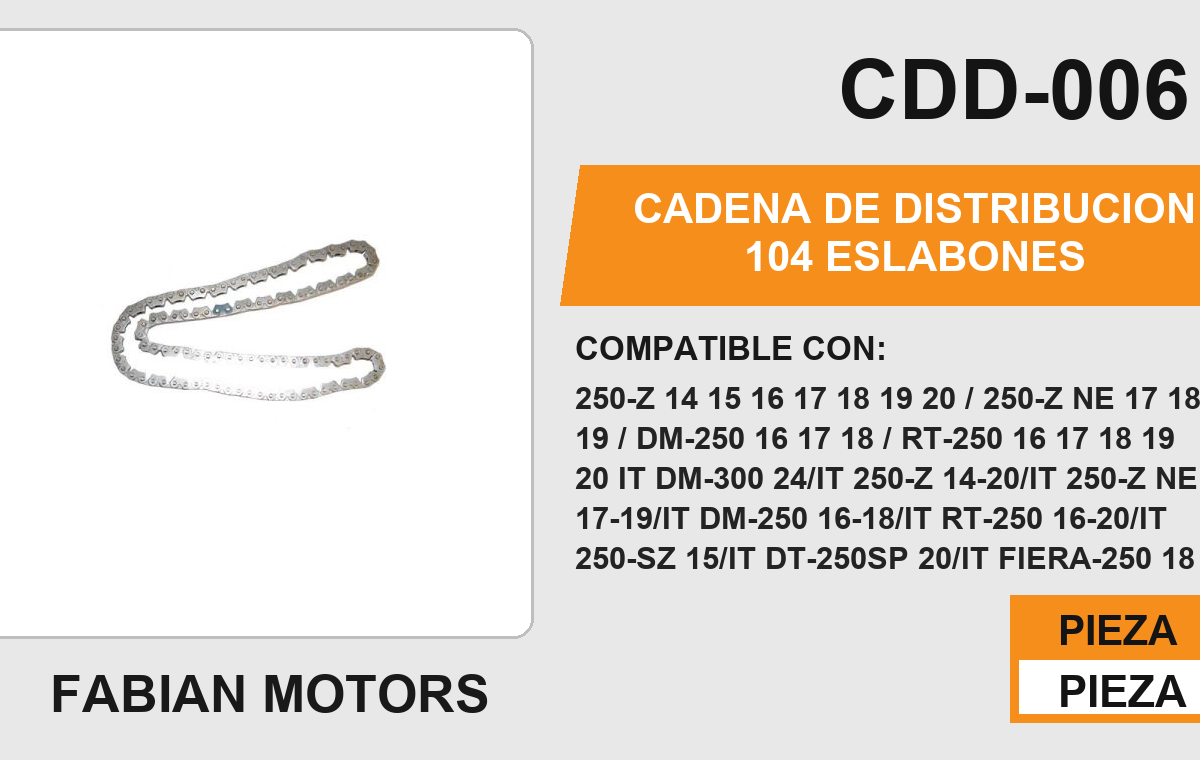 CADENA DE DISTRIBUCION 104 ESLABONES