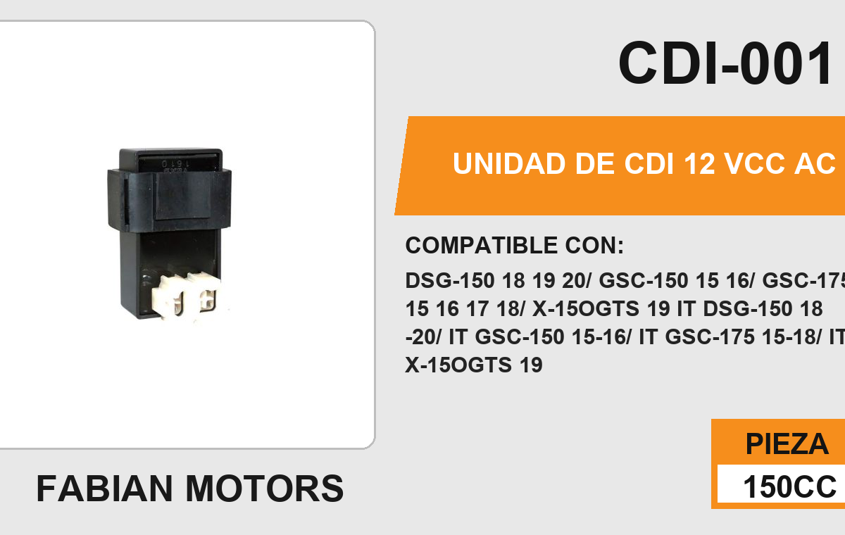 UNIDAD DE CDI 12Vcc