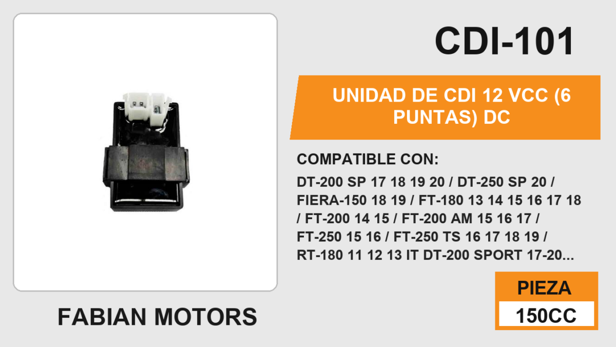 UNIDAD DE CDI 12Vcc (6 PUNTAS)