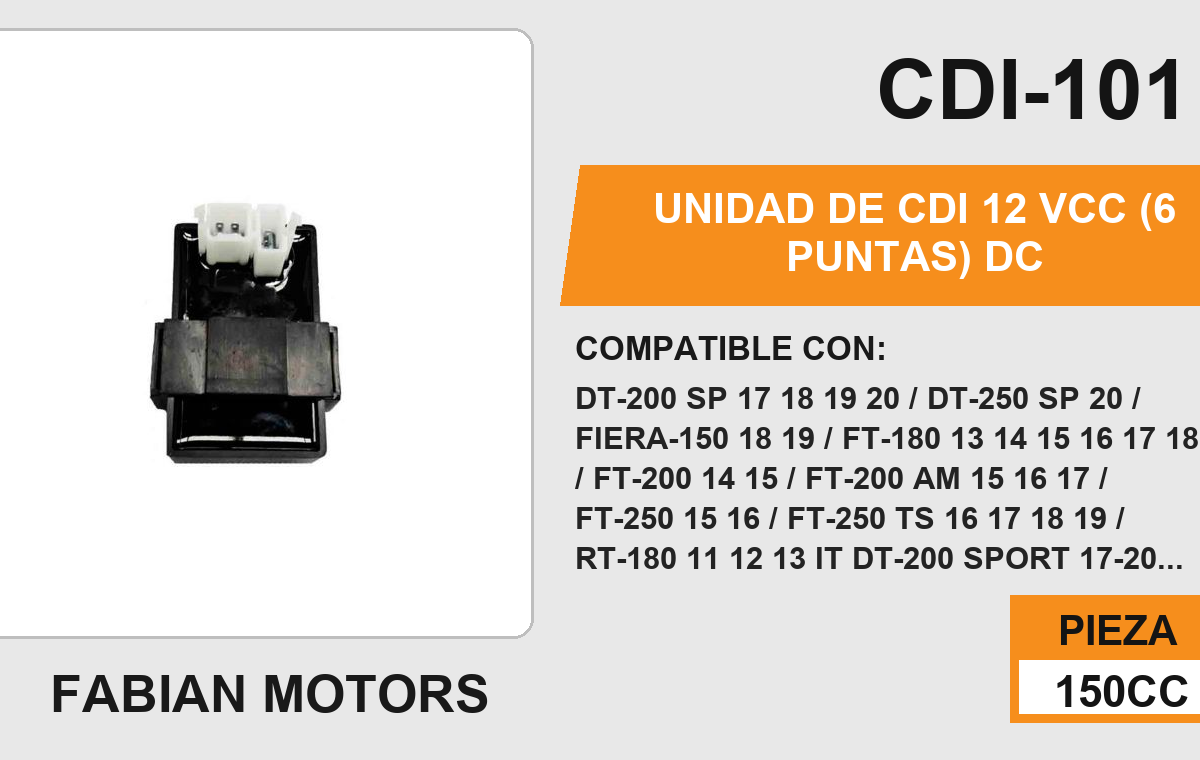 UNIDAD DE CDI 12Vcc (6 PUNTAS)