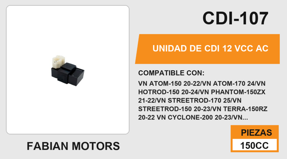 UNIDAD DE CDI 12Vcc