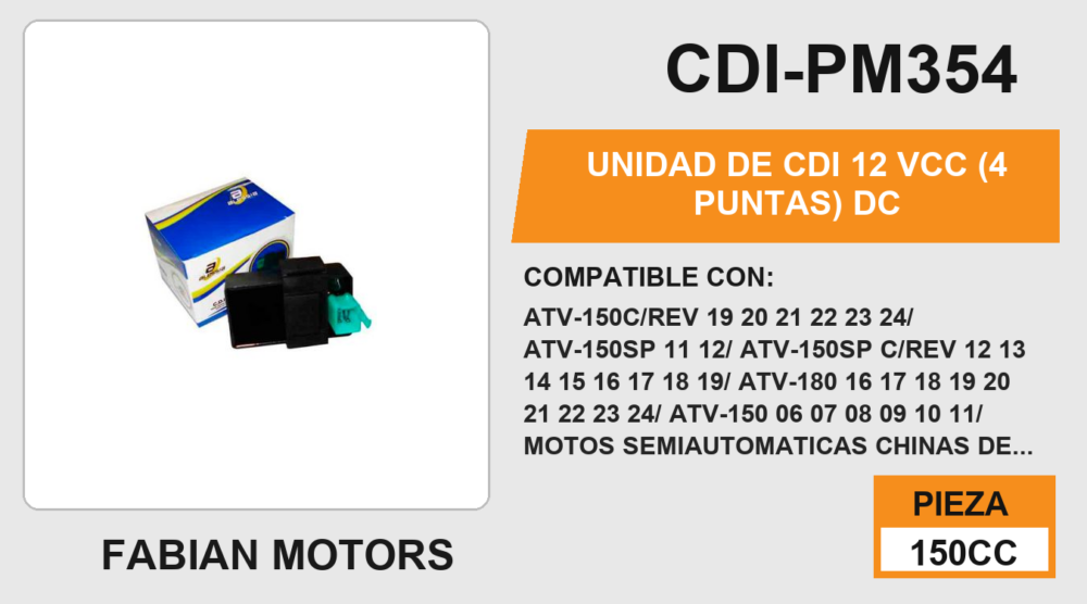 UNIDAD DE CDI 12Vcc (4 PUNTAS)