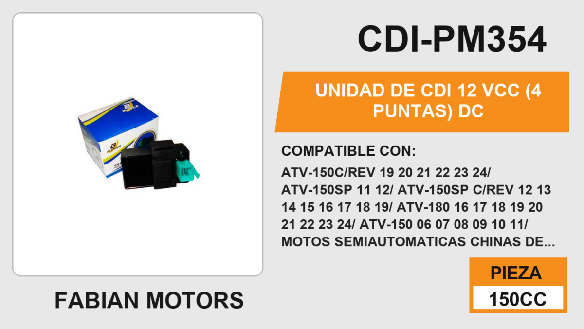 UNIDAD DE CDI 12Vcc (4 PUNTAS)