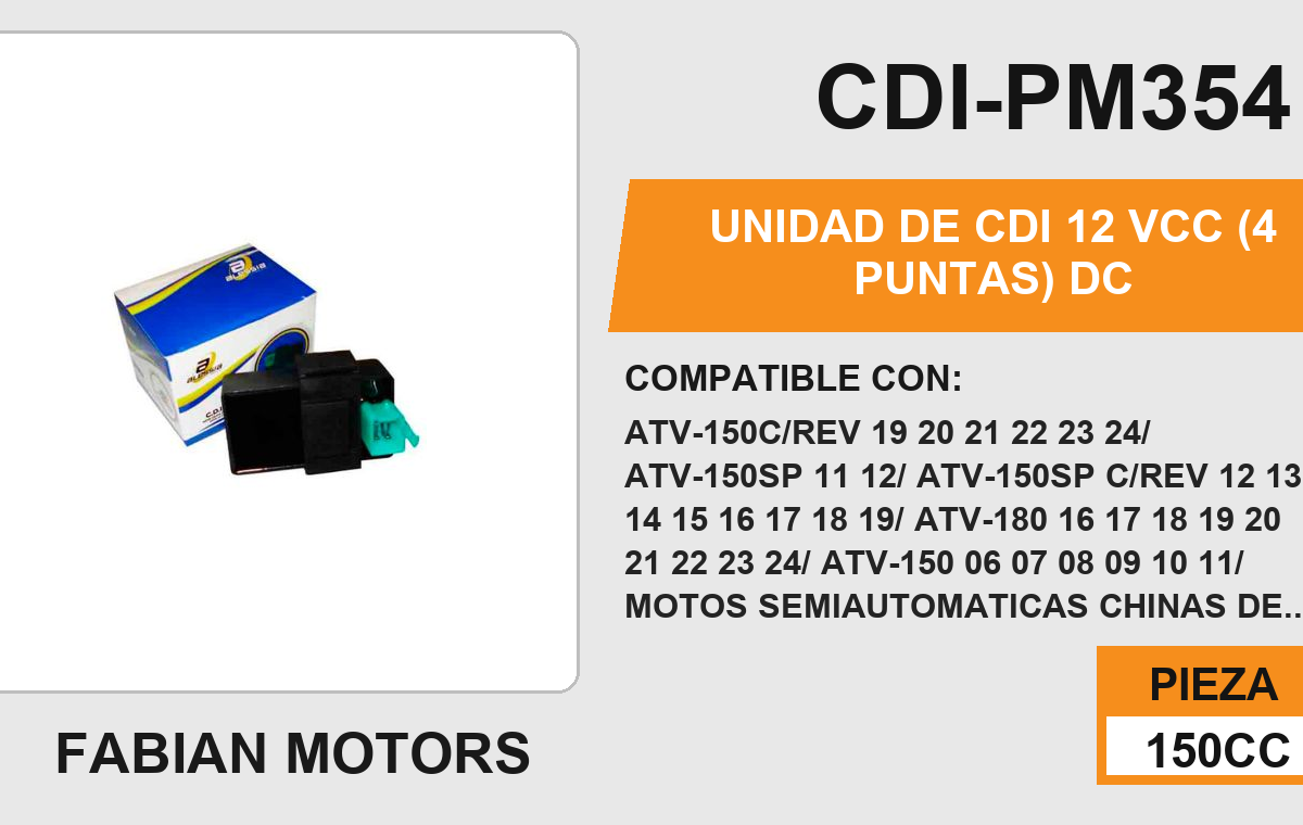 UNIDAD DE CDI 12Vcc (4 PUNTAS)