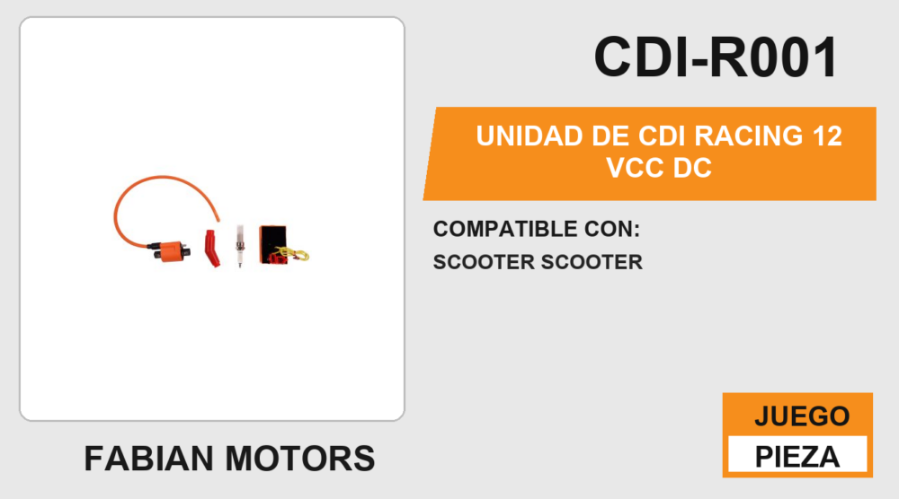 UNIDAD DE CDI RACING 12Vcc