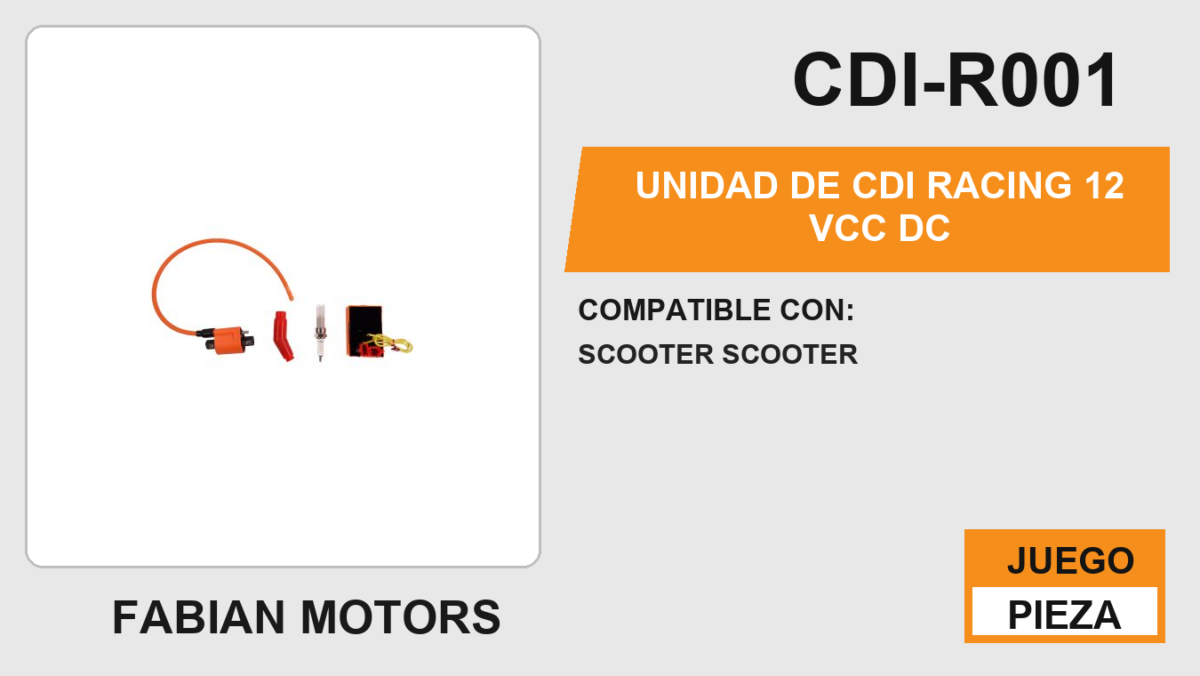 UNIDAD DE CDI RACING 12Vcc