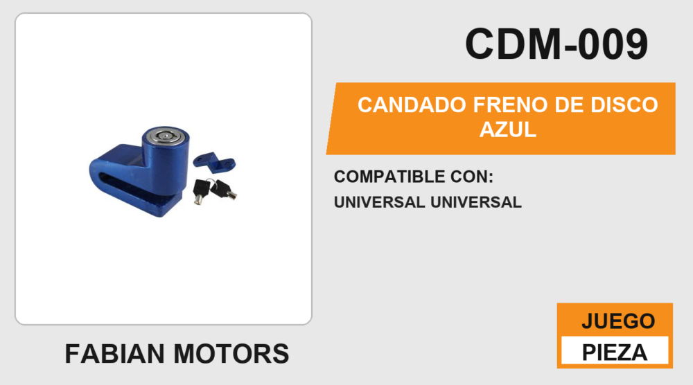 CANDADO FRENO DE DISCO AZUL