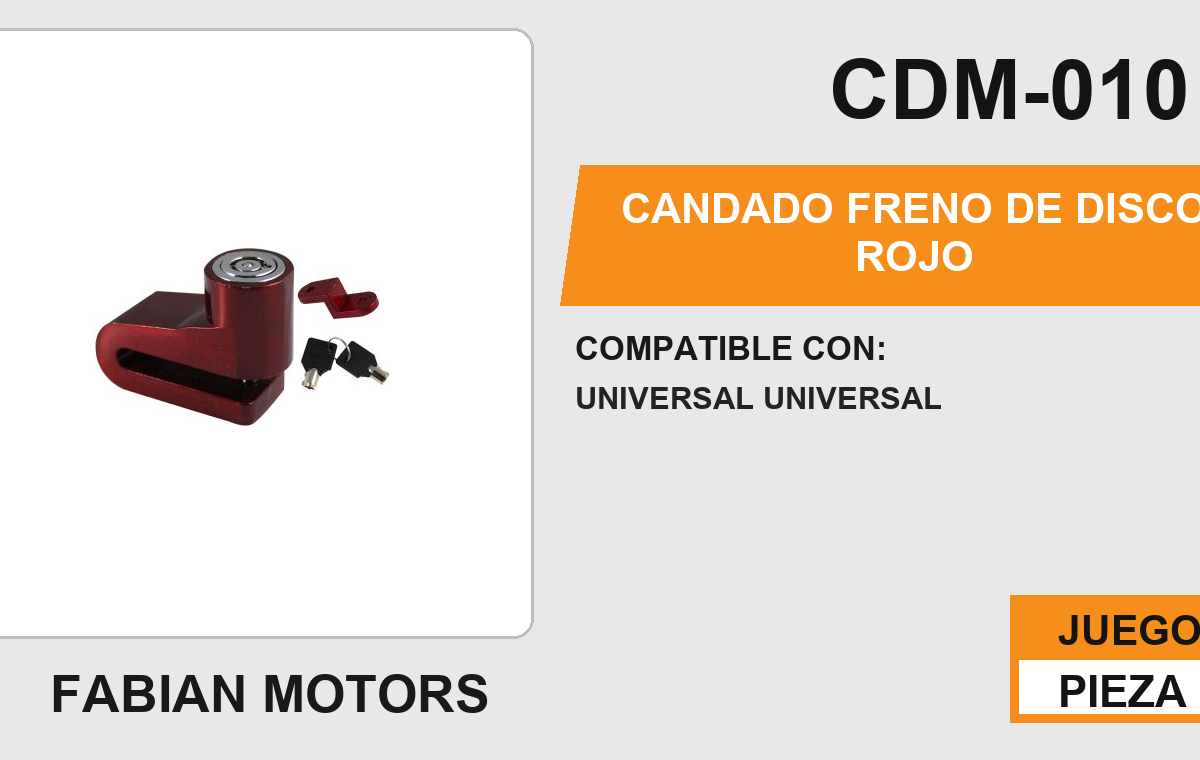 CANDADO FRENO DE DISCO ROJO