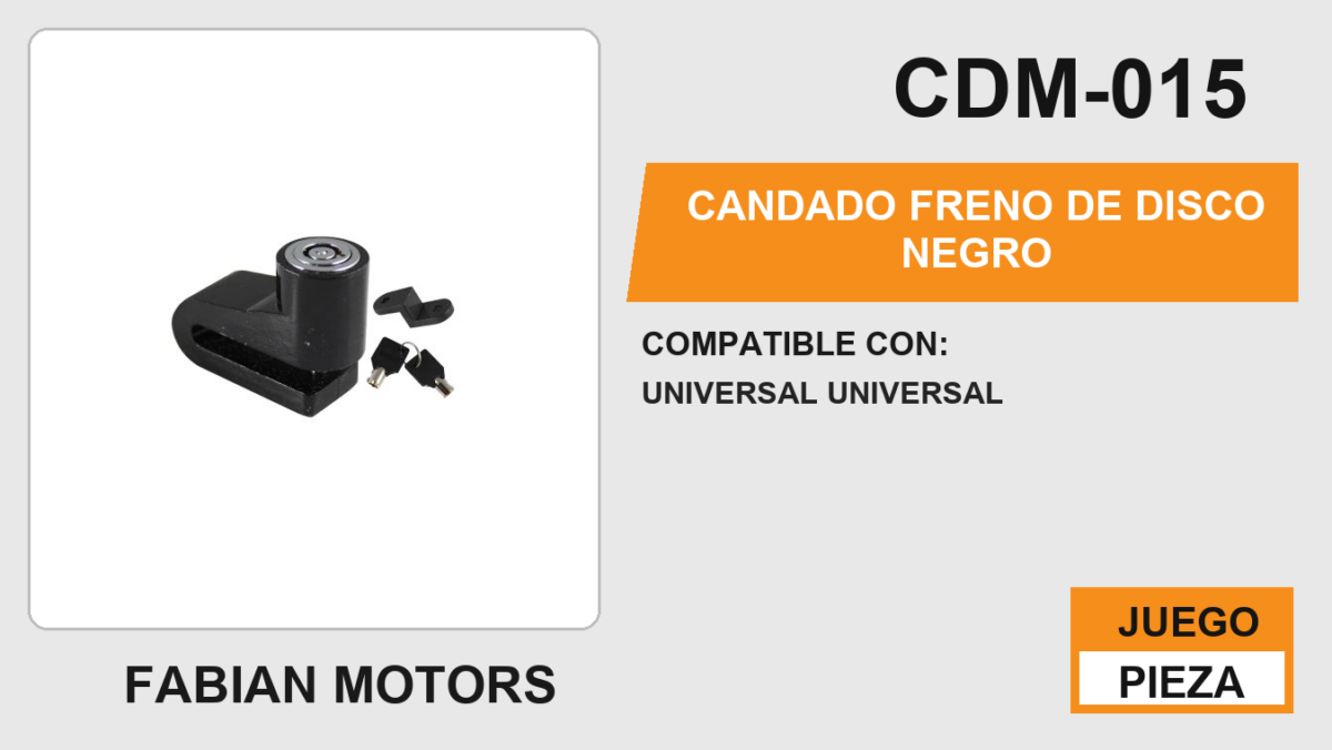 CANDADO FRENO DE DISCO NEGRO