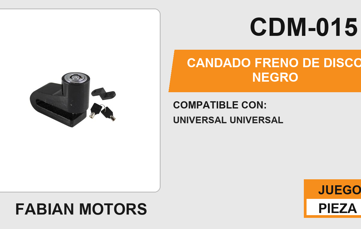 CANDADO FRENO DE DISCO NEGRO