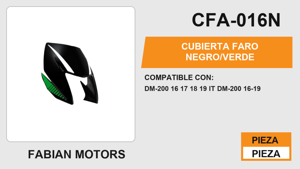 CUBIERTA FARO NEGRO/VERDE