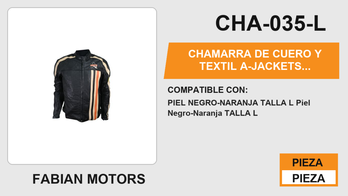 Chamarra de cuero y textil A-JACKETS Interiores extirables Reflector frontal, mangas y espalda para visión nocturna, protectores CE removibles