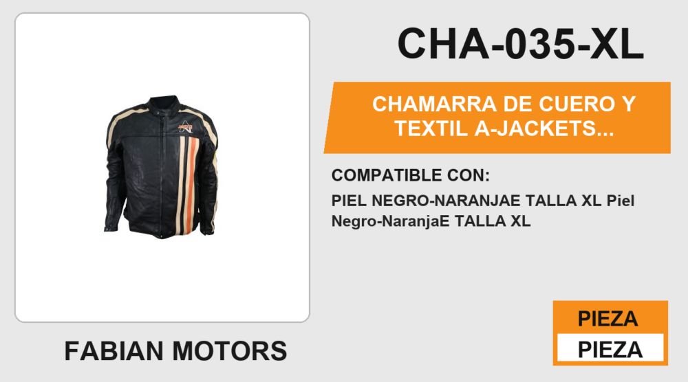 Chamarra de cuero y textil A-JACKETS Interiores extirables Reflector frontal, mangas y espalda para visión nocturna, protectores CE removibles
