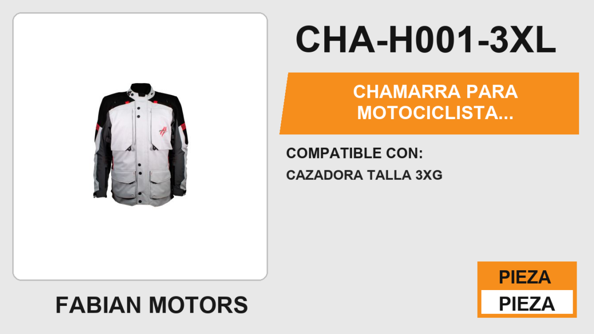 CHAMARRA PARA MOTOCICLISTA BLANCO-GRIS WAYSCRAL