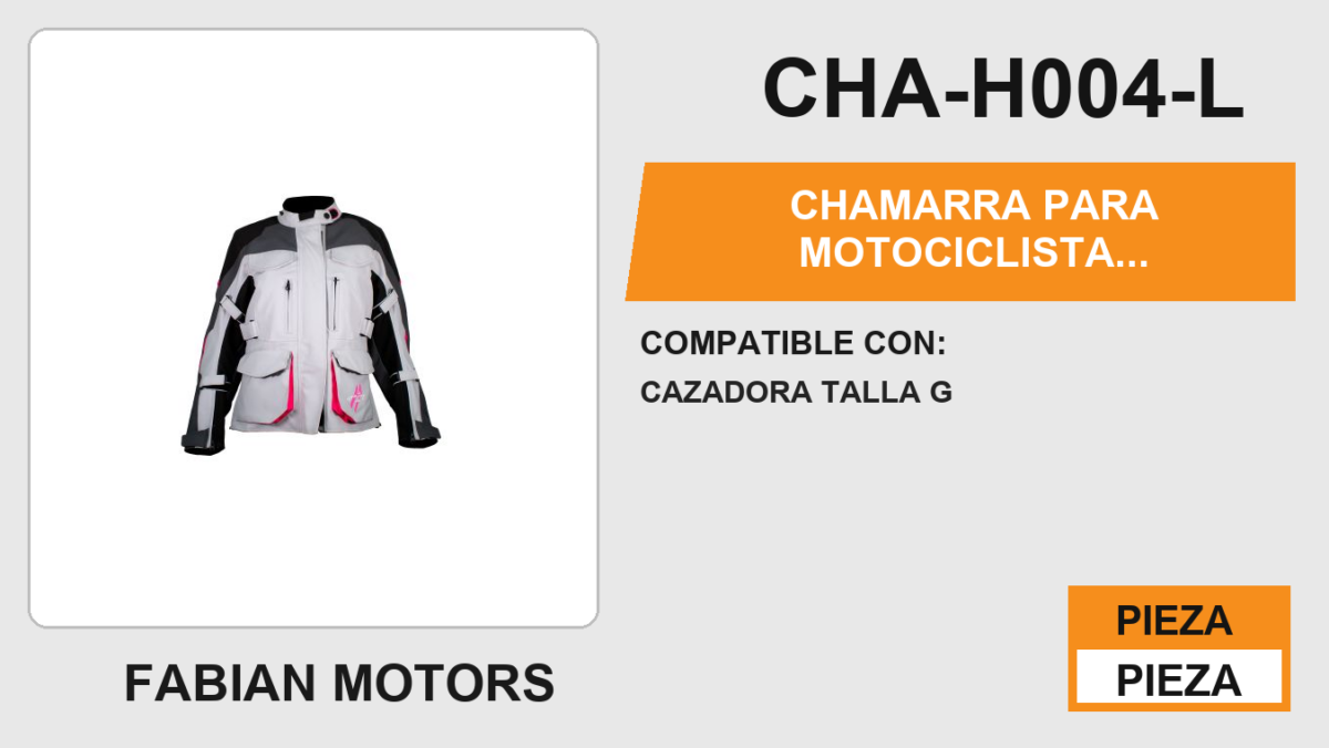 CHAMARRA PARA MOTOCICLISTA NEGRO-GRIS CLARO-ROSA OJE LADY