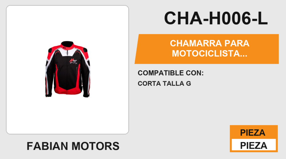 CHAMARRA PARA MOTOCICLISTA NEGRO-ROJO-BLANCO SUPER TECH